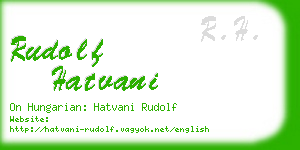 rudolf hatvani business card